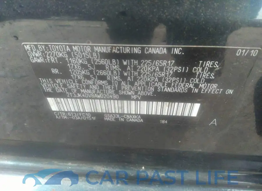 2T3JK4DV8AW020490# 9