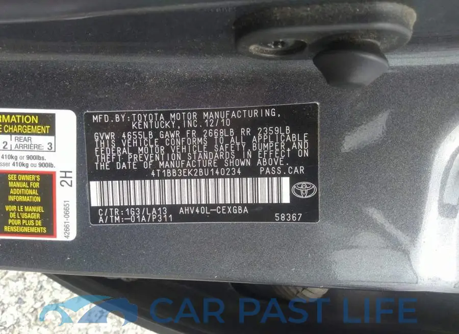 4T1BB3EK2BU140234# 9