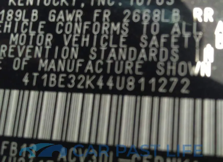4T1BE32K44U811272# 9
