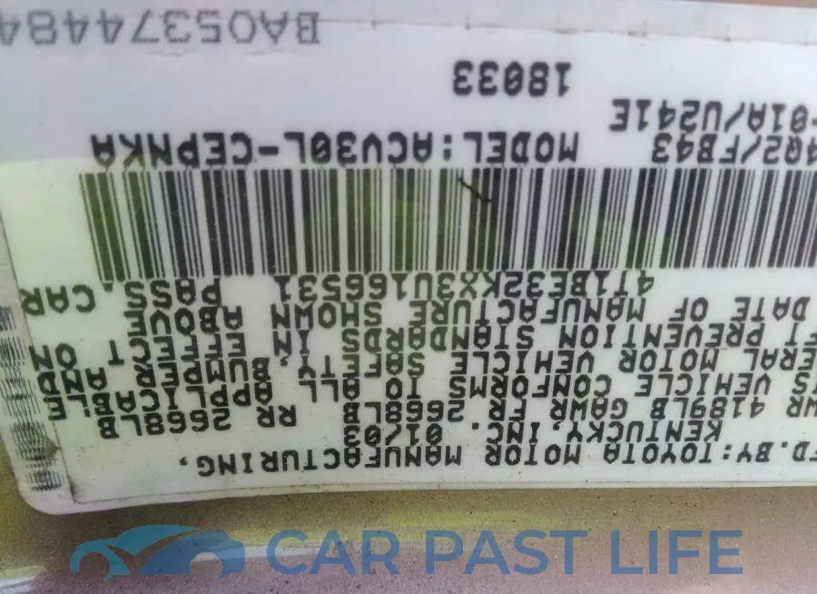 4T1BE32KX3U166531# 9