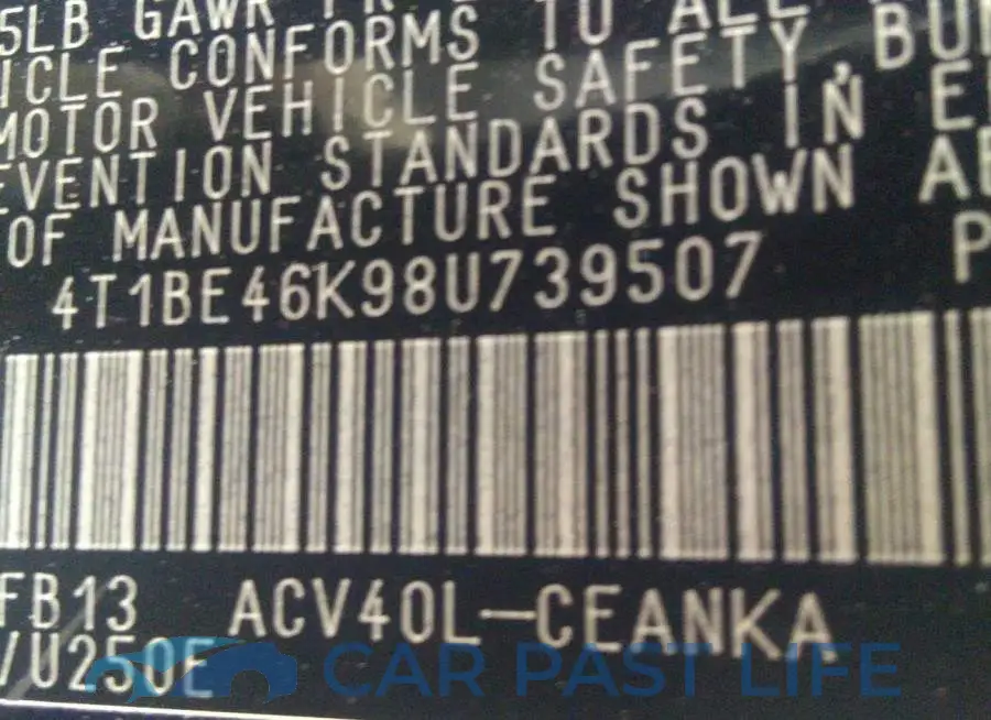 4T1BE46K98U739507# 9