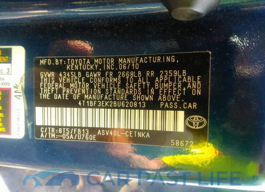 4T1BF3EK2BU620813# 9