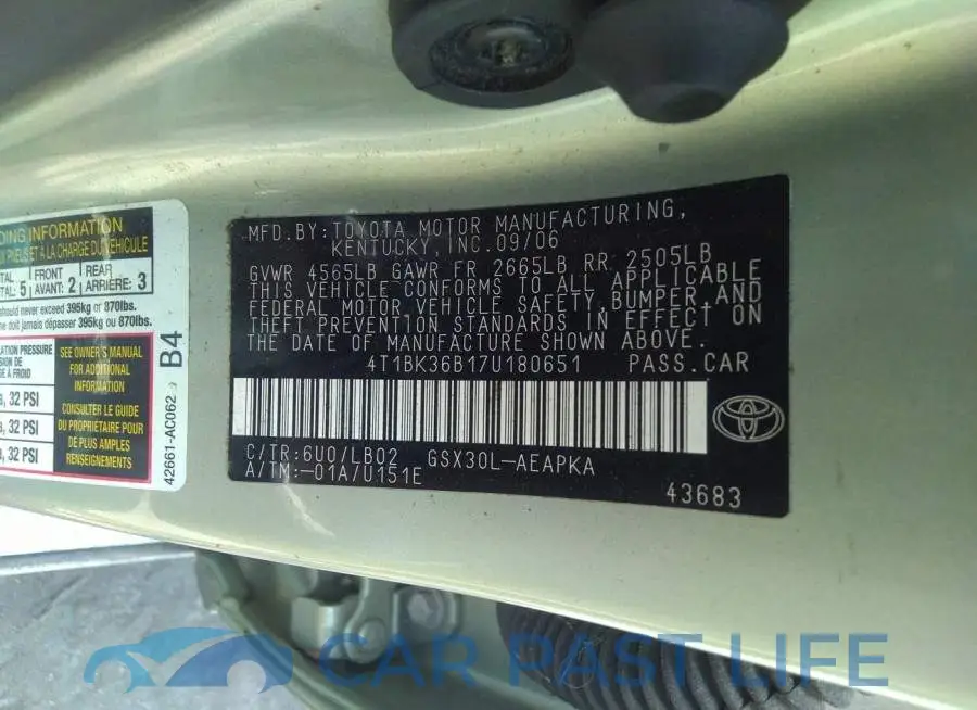 4T1BK36B17U180651# 9