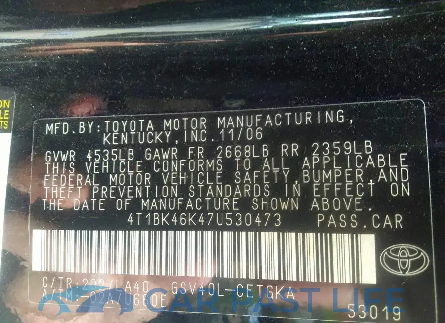 4T1BK46K47U530473# 9
