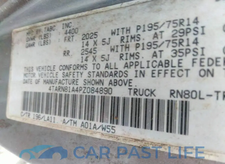 4TARN81A4PZ084890# 9