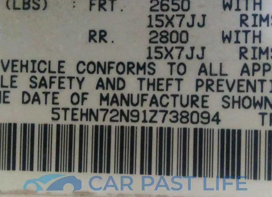 5TEHN72N91Z738094# 9
