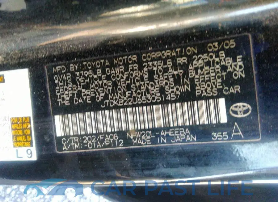 JTDKB22U653051457# 9
