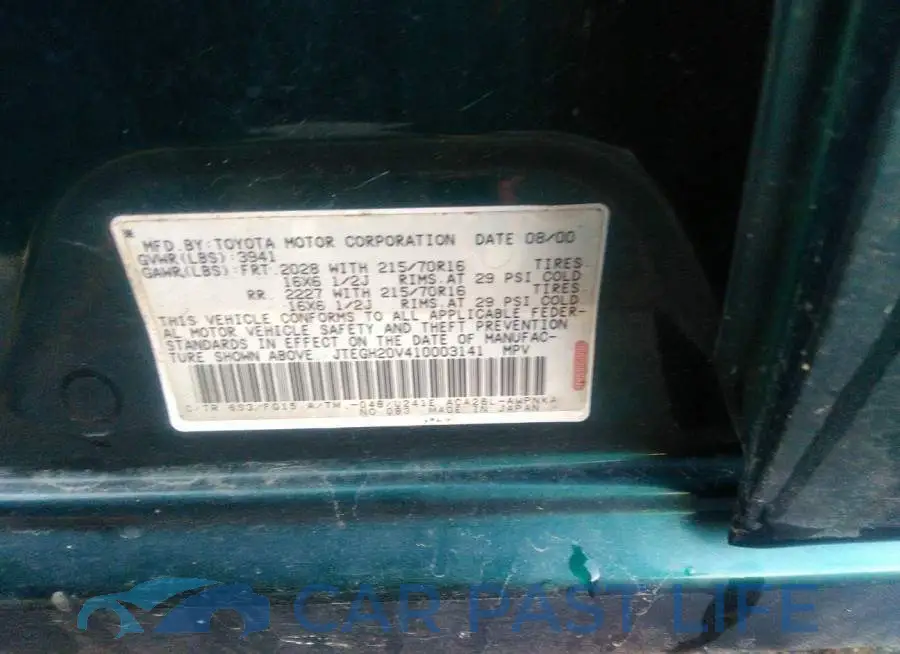 JTEGH20V410003141# 9