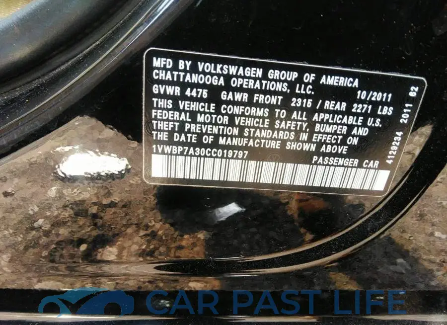 1VWBP7A30CC019797# 9