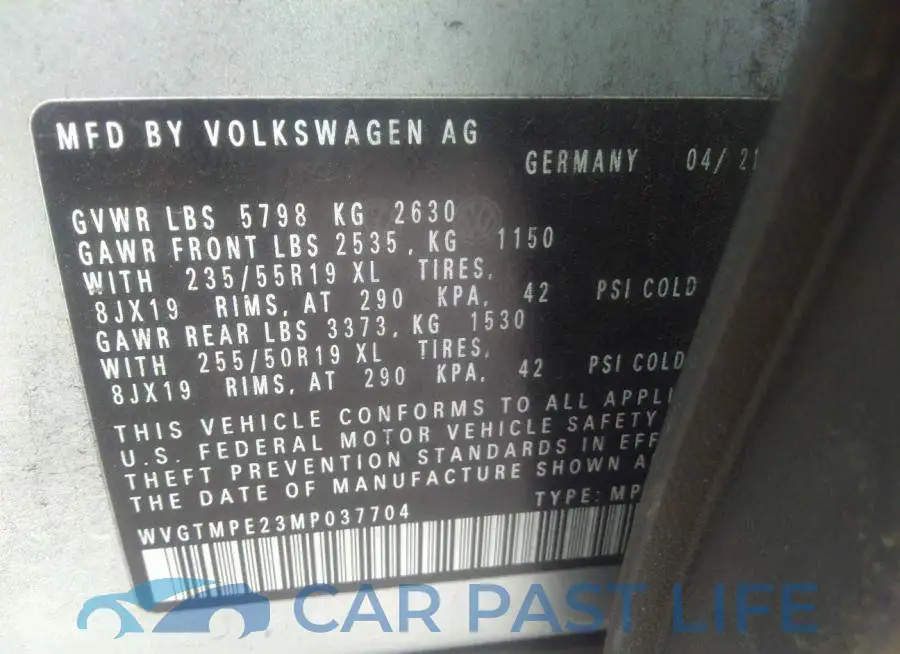 WVGTMPE23MP037704# 9
