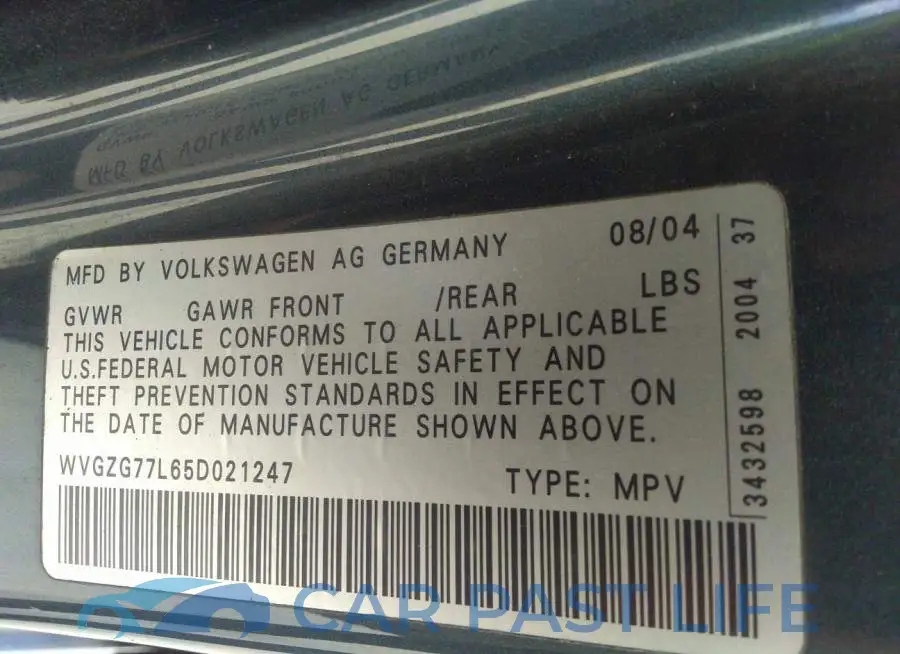 WVGZG77L65D021247# 9