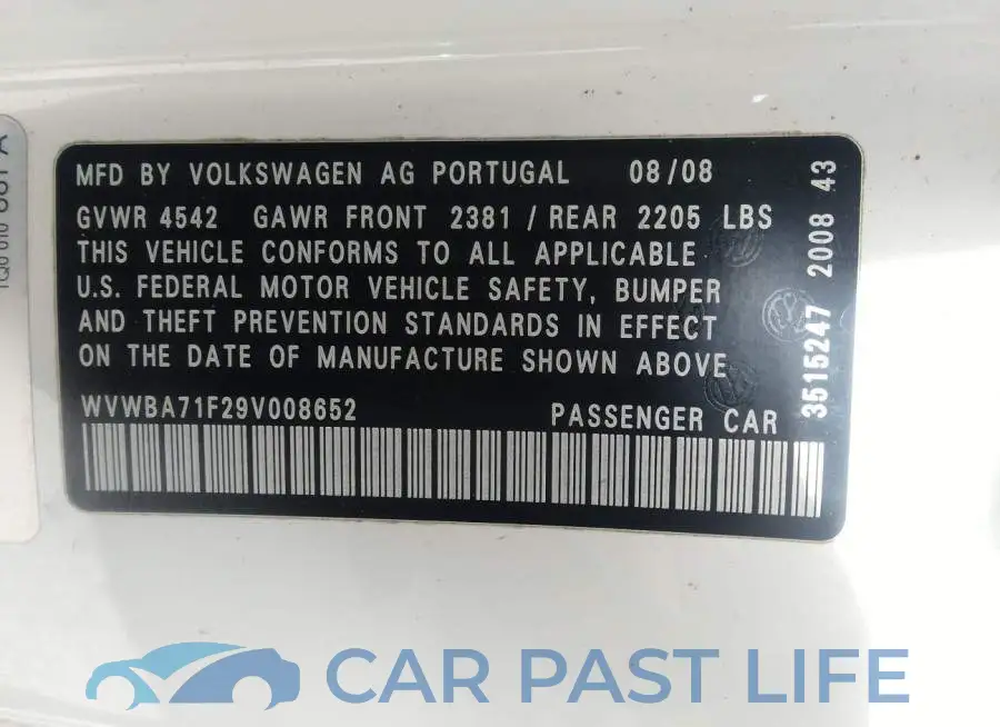 WVWBA71F29V008652# 9