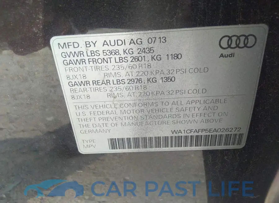 WA1CFAFP5EA026272# 9