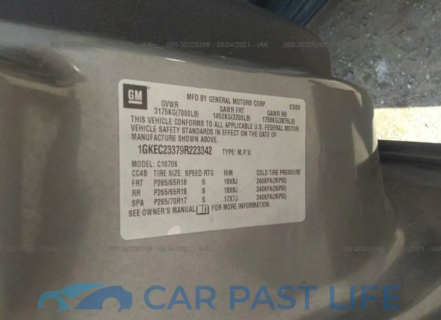 1GKEC23379R223342# 9