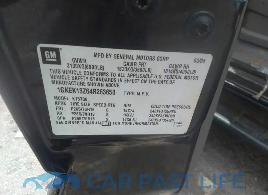 1GKEK13Z64R263650# 9