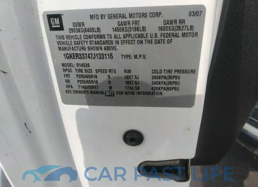 1GKER33747J133116# 9