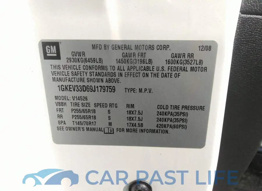 1GKEV33D69J179759# 9