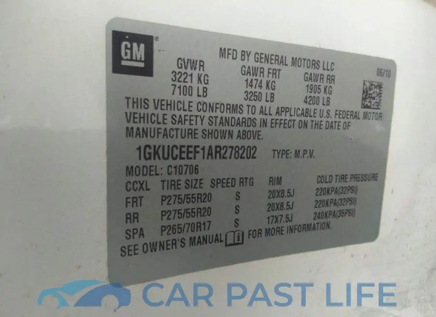 1GKUCEEF1AR278202# 9