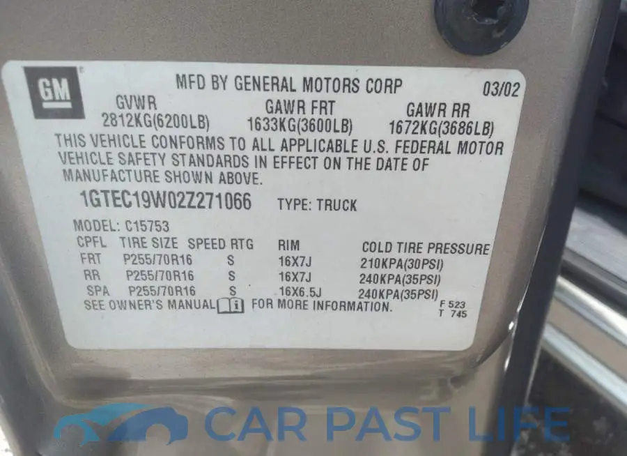 1GTEC19W02Z271066# 9