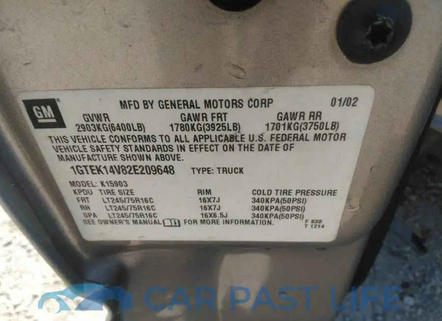 1GTEK14V82E209648# 9