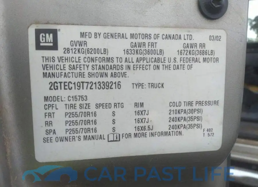 2GTEC19T721339216# 9