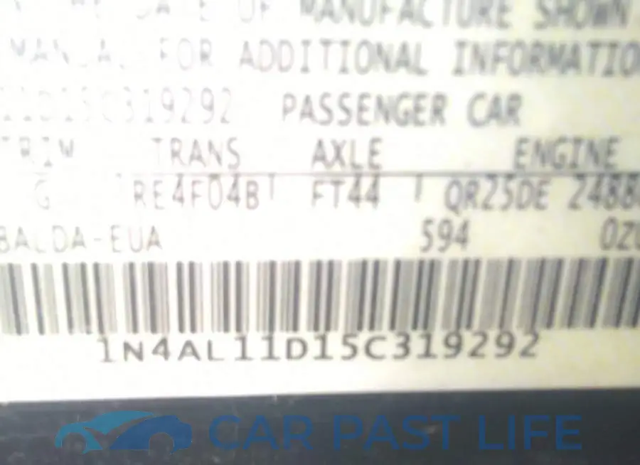 1N4AL11D15C319292# 9