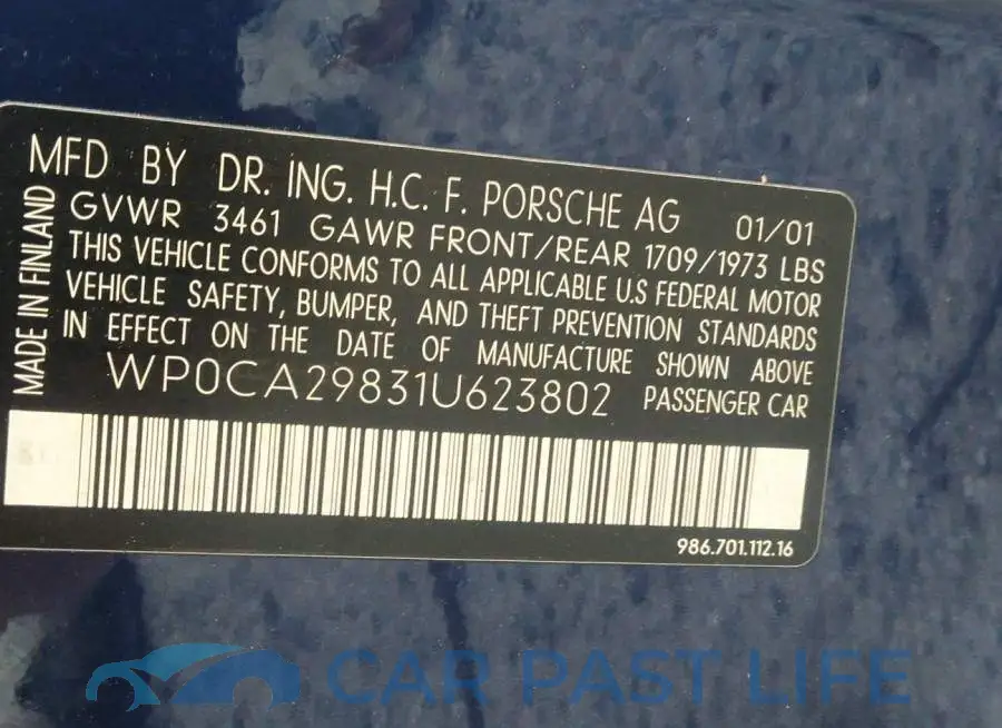 WP0CA29831U623802# 9