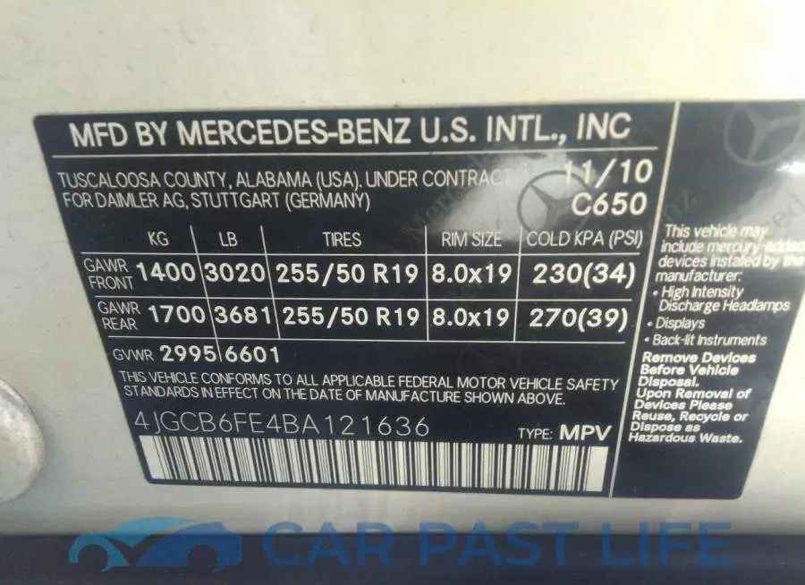 4JGCB6FE4BA121636# 9