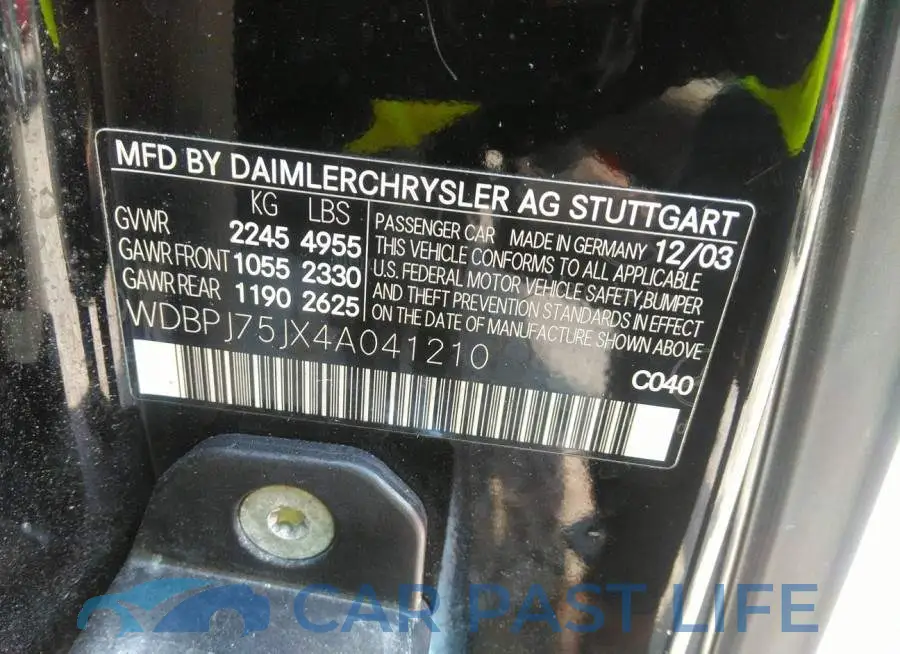 WDBPJ75JX4A041210# 9