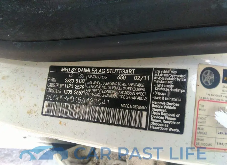 WDDHF8HB6BA422041# 9