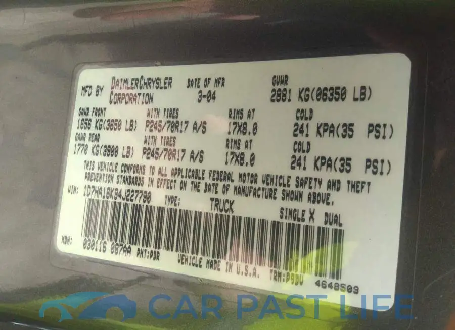 1D7HA16K94J227790# 9