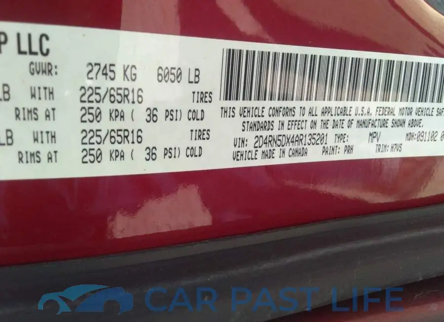 2D4RN5DX4AR135201# 9