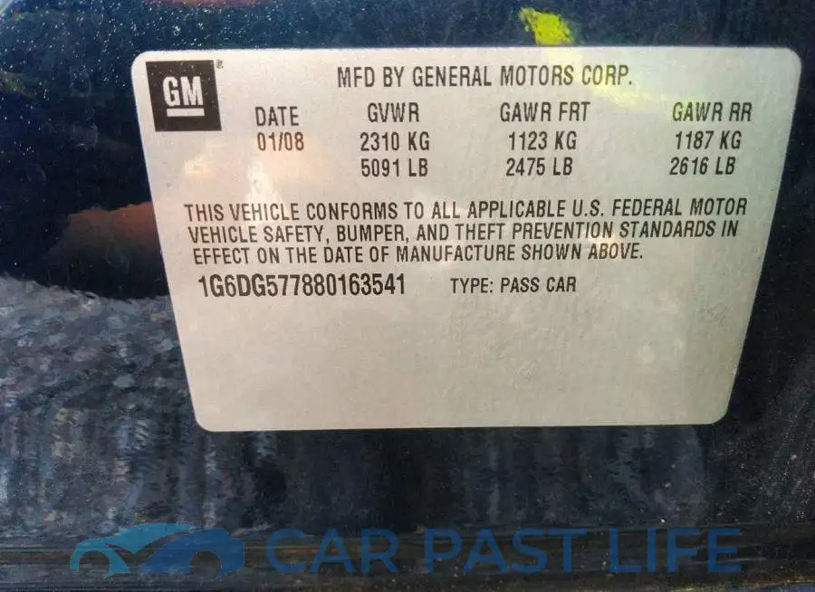 1G6DG577880163541# 9