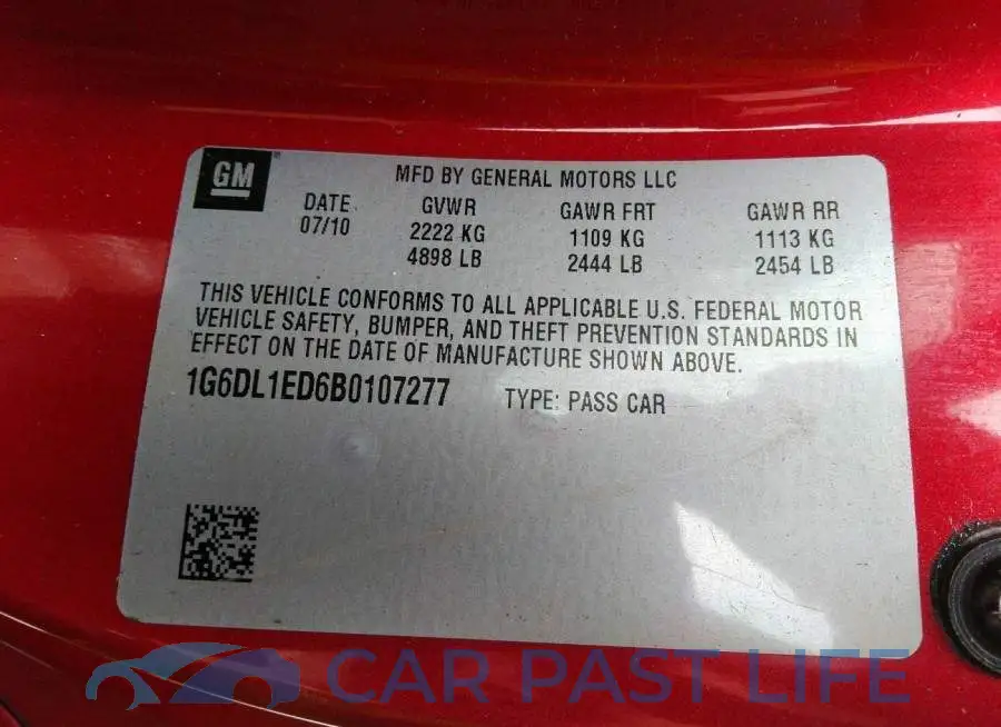 1G6DL1ED6B0107277# 9