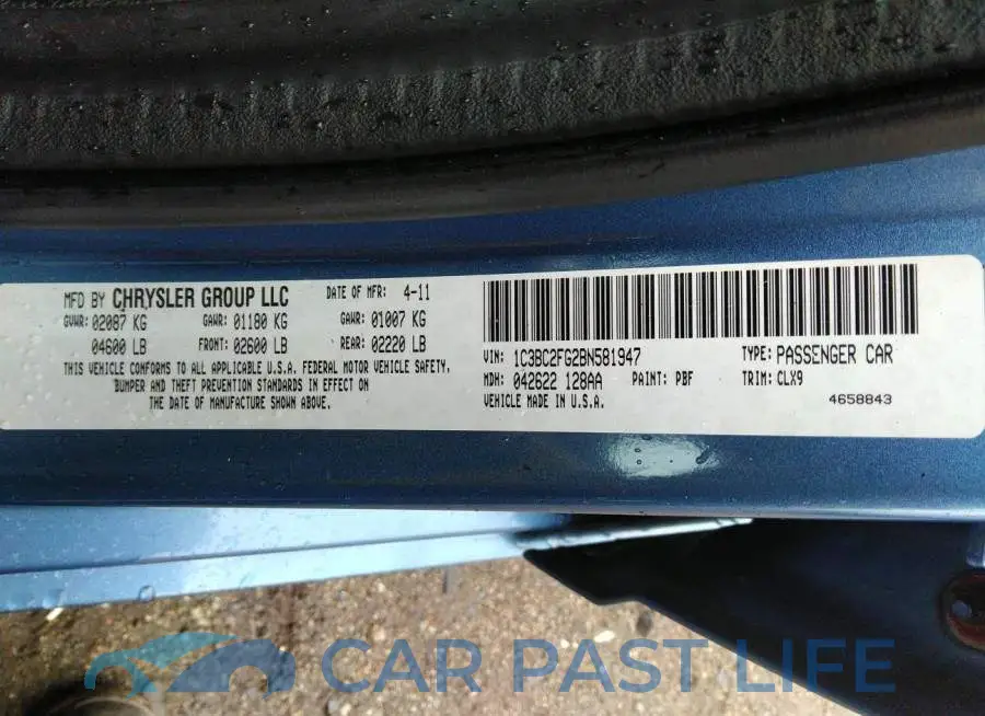 1C3BC2FG2BN581947# 9