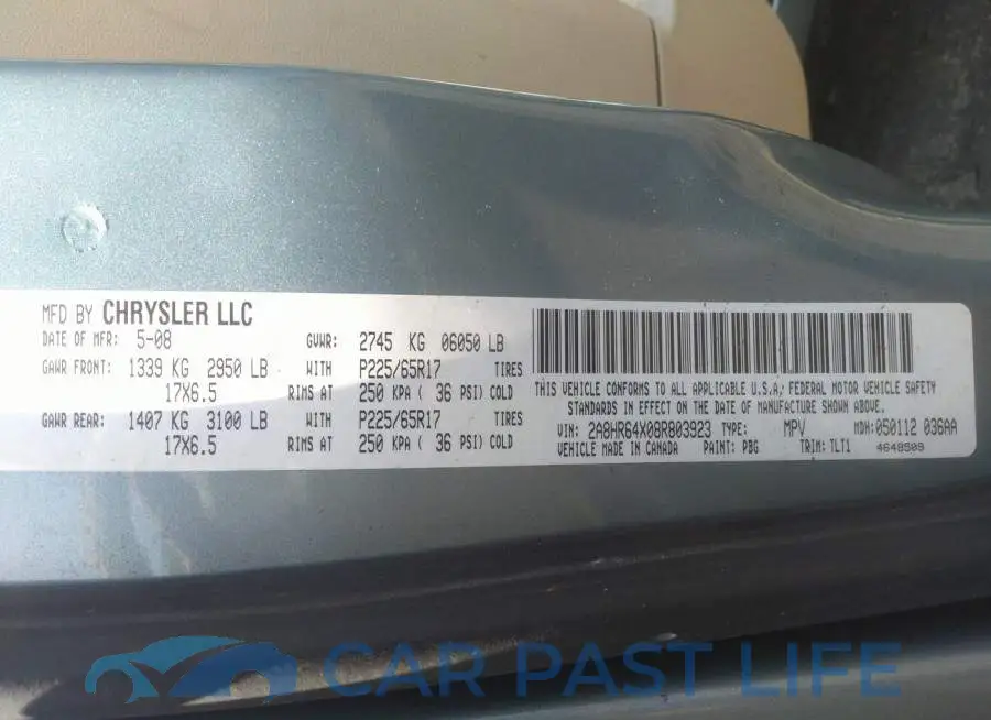 2A8HR64X08R803923# 9