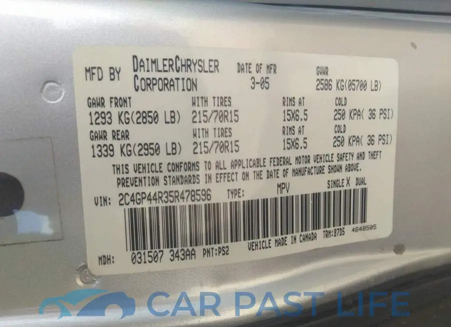 2C4GP44R35R478596# 9