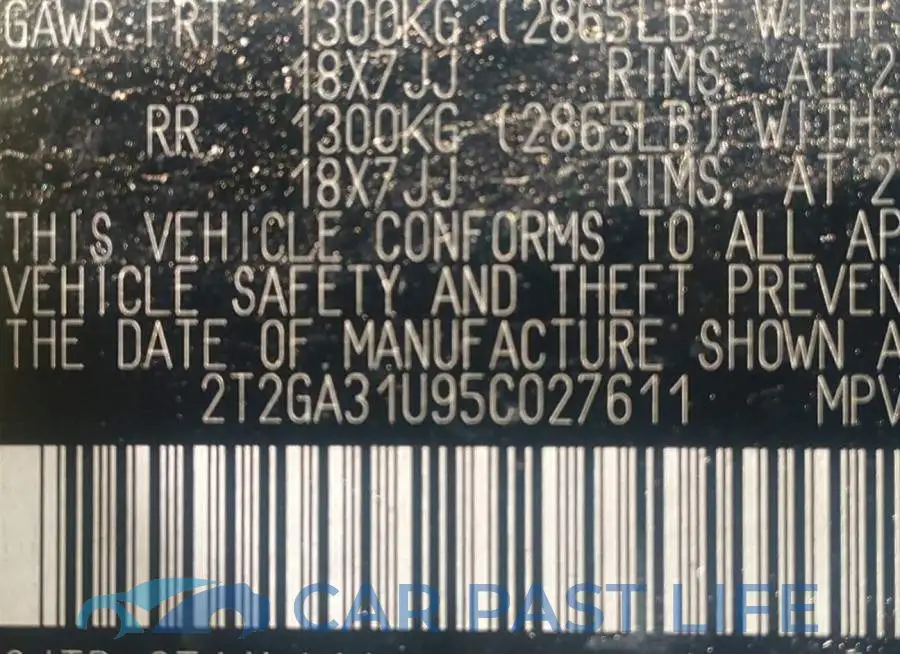 2T2GA31U95C027611# 9