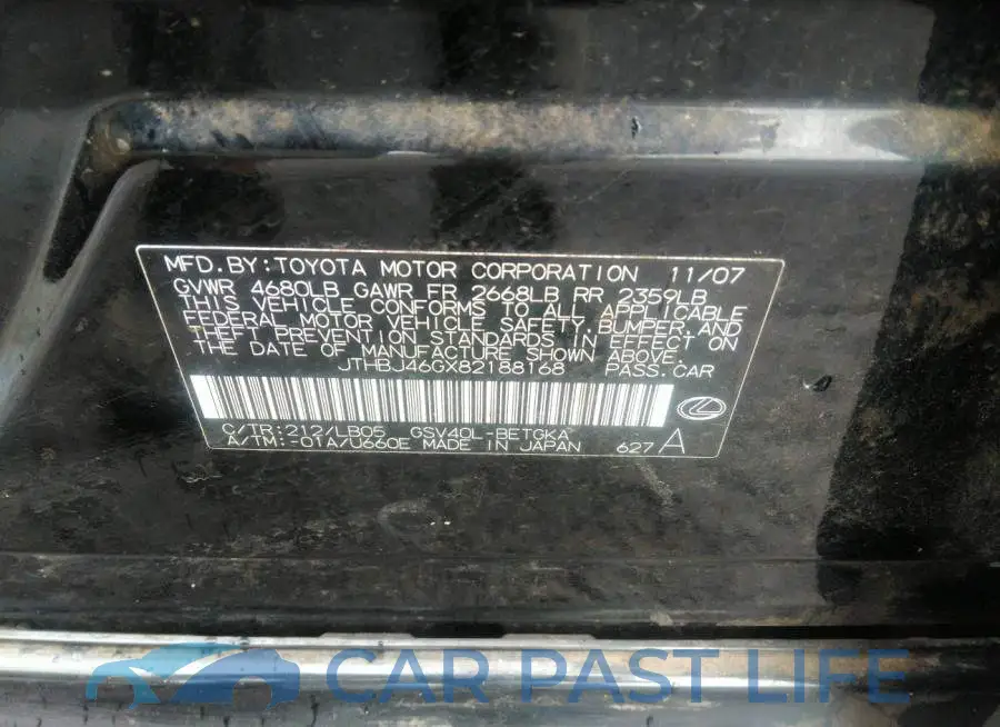 JTHBJ46GX82188168# 9