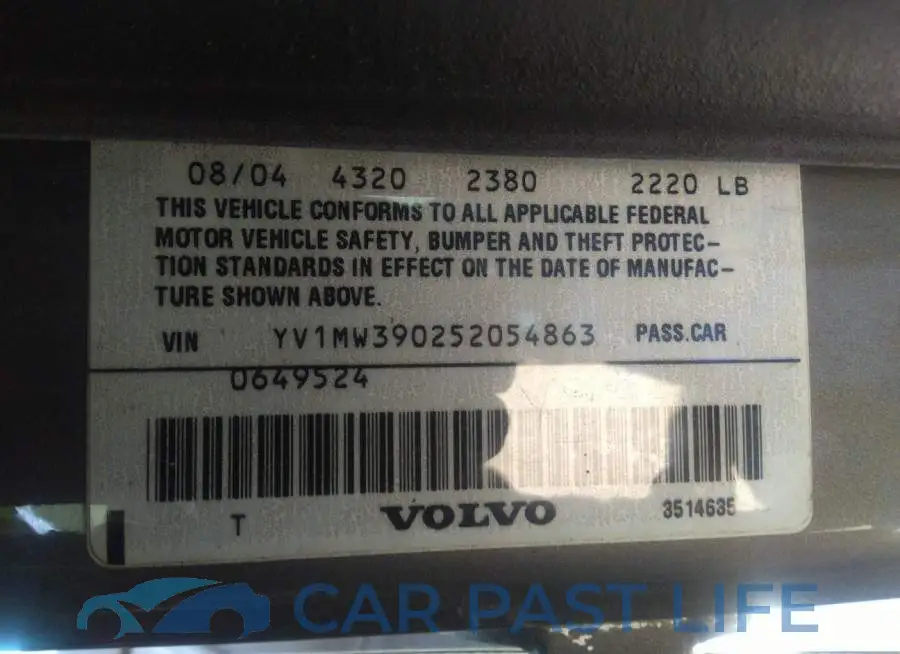YV1MW390252054863# 9