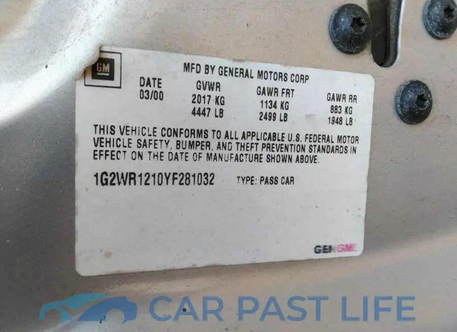 1G2WR1210YF281032# 9
