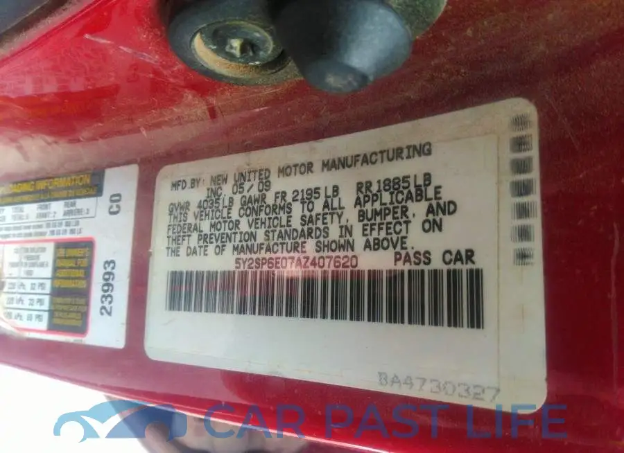 5Y2SP6E07AZ407620# 9