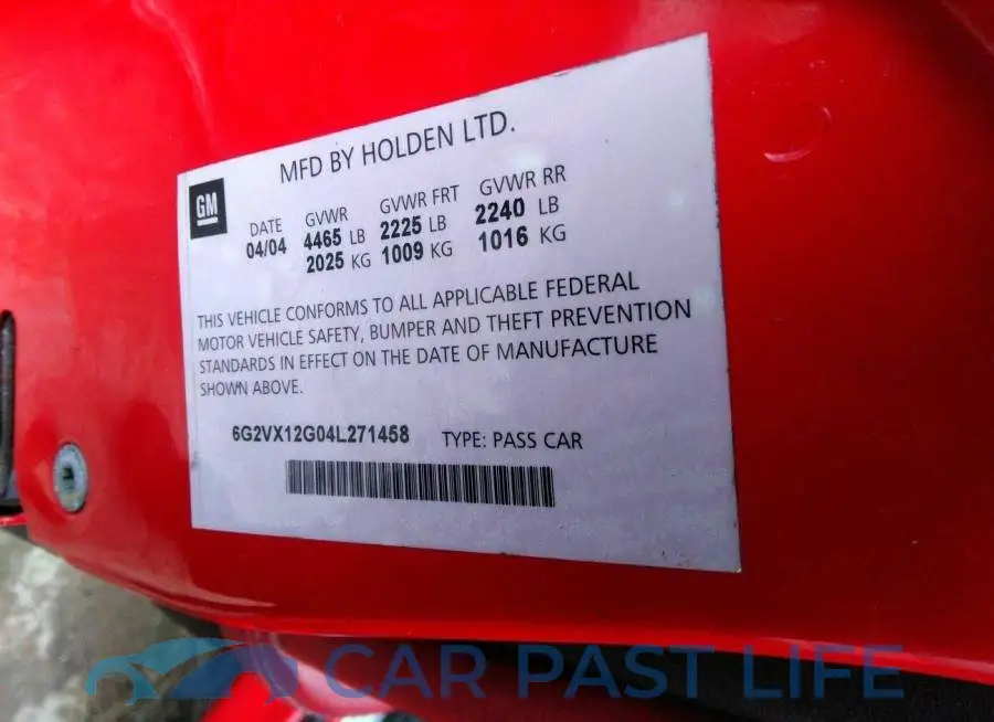 6G2VX12G04L271458# 9