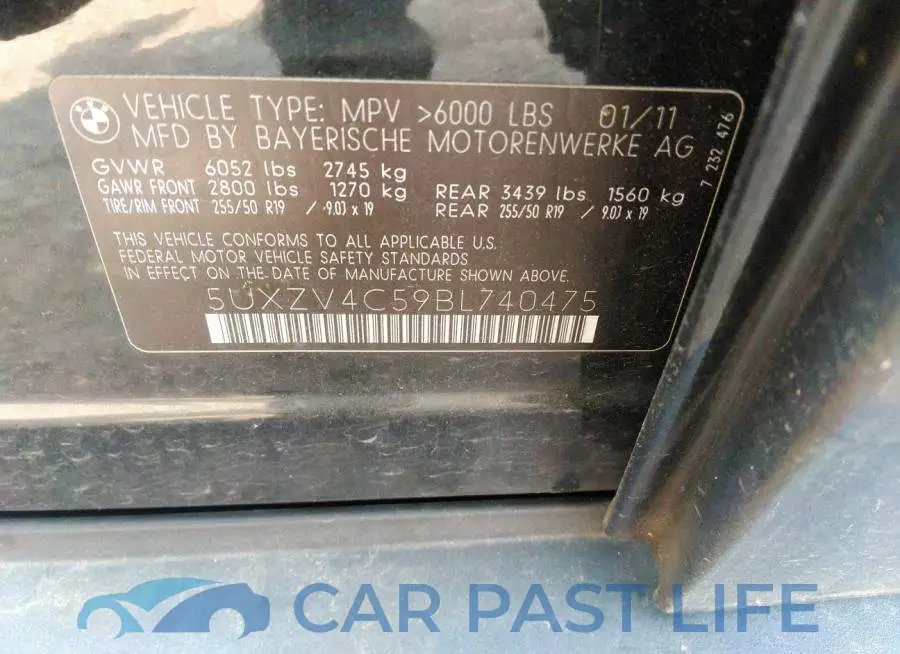 5UXZV4C59BL740475# 9