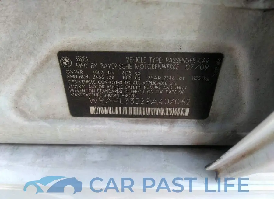 WBAPL33529A407062# 9