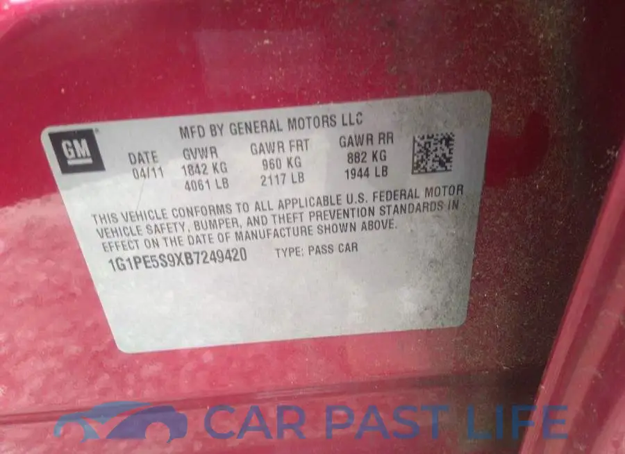 1G1PE5S9XB7249420# 9