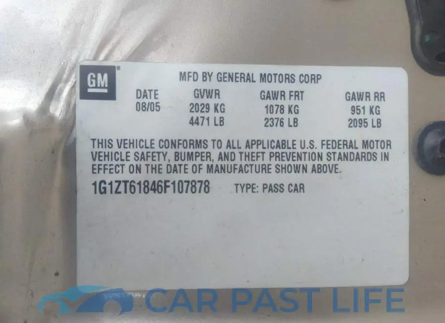 1G1ZT61846F107878# 9