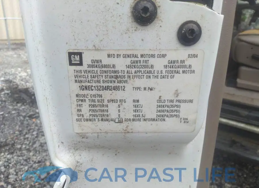 1GNEC13Z04R248612# 9