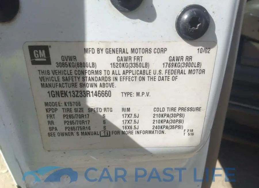 1GNEK13Z33R146660# 9