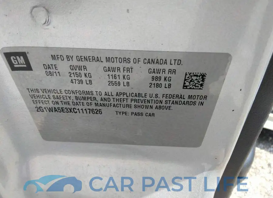2G1WA5E3XC1117626# 9